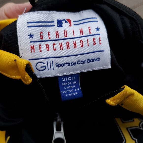 G-III Carl Banks Pittsburgh Pirates Tricot Full-Zip Track Jacket Black Gold Sz S - Picture 14 of 16